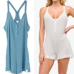 Cosabella Armonia Cotton Sleep Romper Sleepwear Lago Blue Size Large New